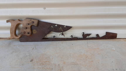 Hand Saw Blade with Duck Art